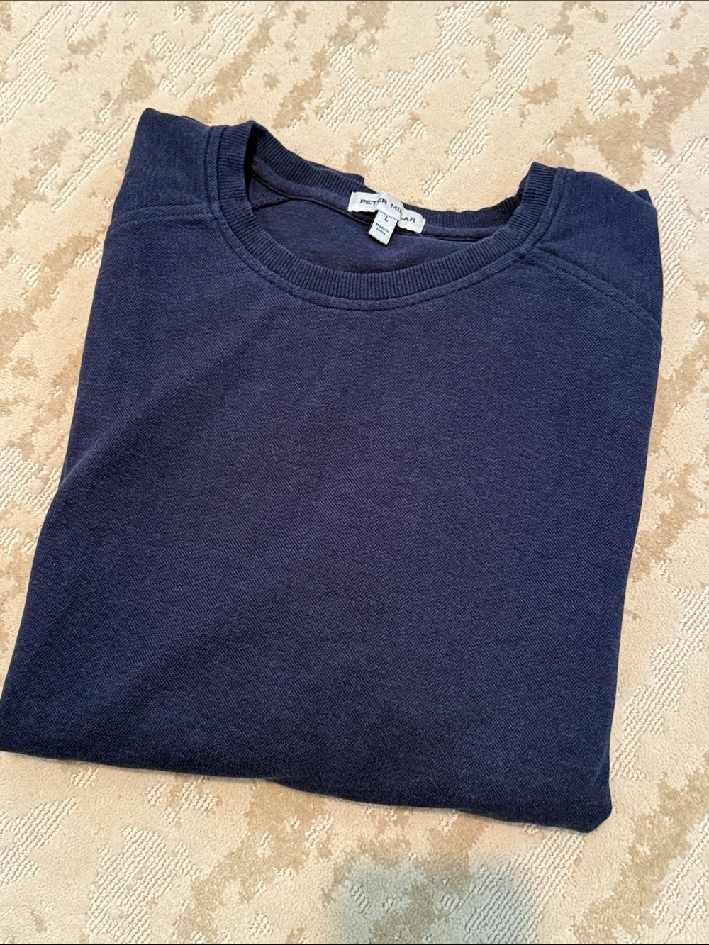Peter Millar textured crew sweatshirt - Men’s Large in Navy